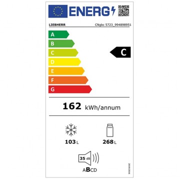 Liebherr CNgbc 5723 Plus Ψυγειοκαταψύκτης NoFrost Υ201.5xΠ59.7xΒ68.2εκ. Μαύρος